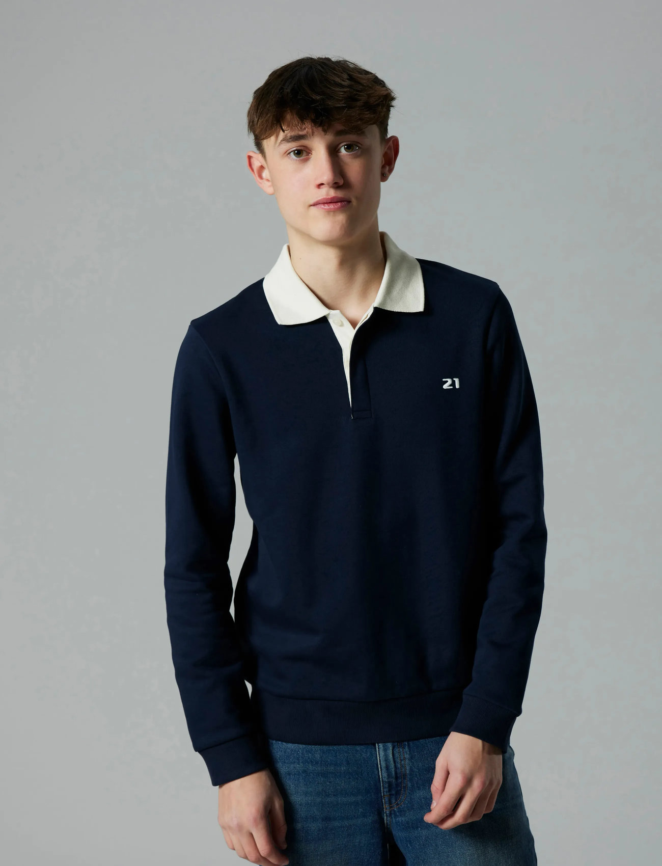 LMTD Nlmros Ls Polo Sweat, 170-176, Navy, Polo Skjorter > Langærmede Polo Shirts, Børn