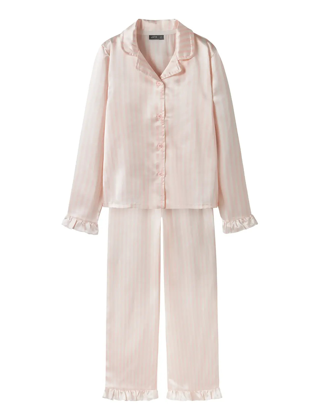 LMTD Nlfnightystripes Pyjamas Set Pink - 146-152 - Kinder