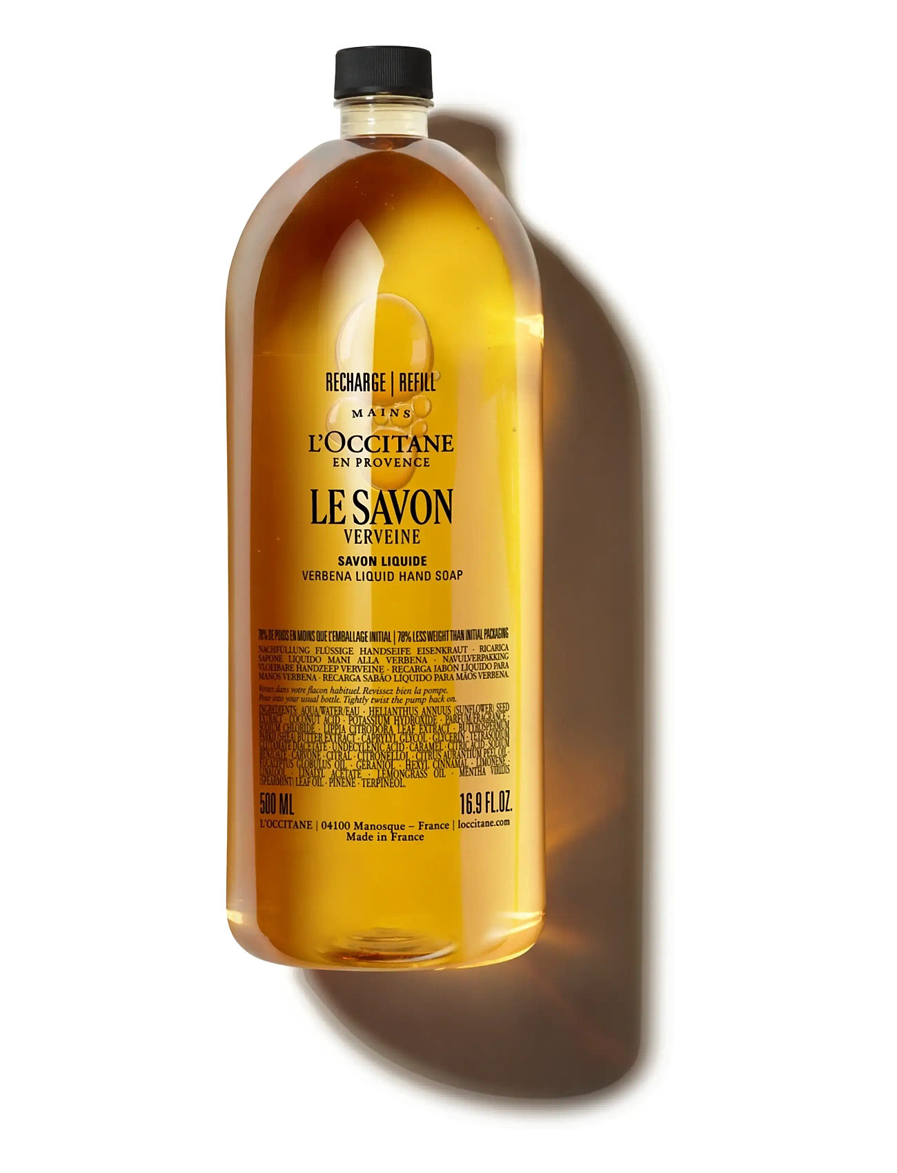 L'Occitane Karité (Shea Butter) Verbena Liquid Hand Soap Refill 500ml, 500 ml, Nude, Håndsæbe > Håndvask Refill, Dame