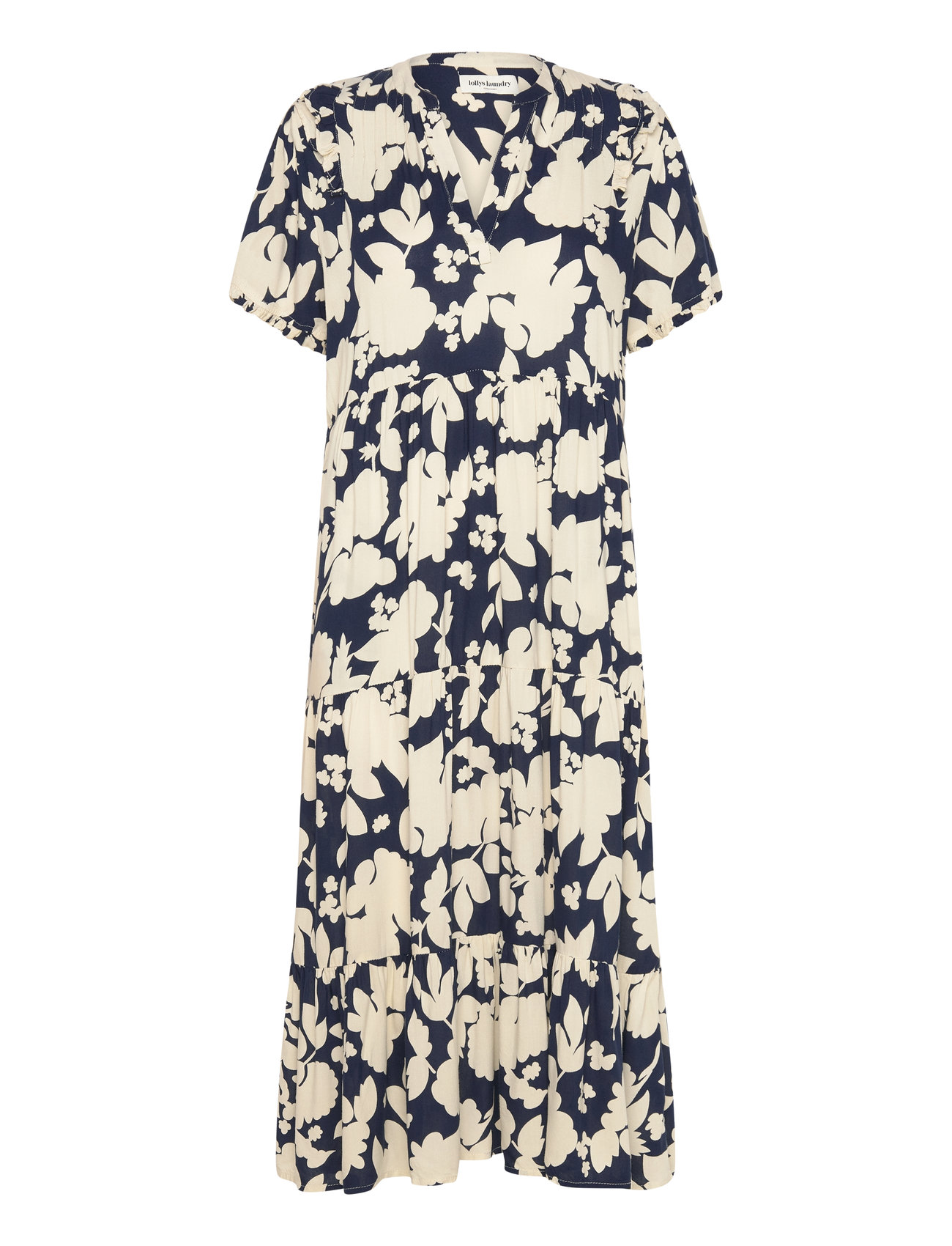 Freddyll Midi Dress Ss Knælang Kjole Navy Lollys Laundry