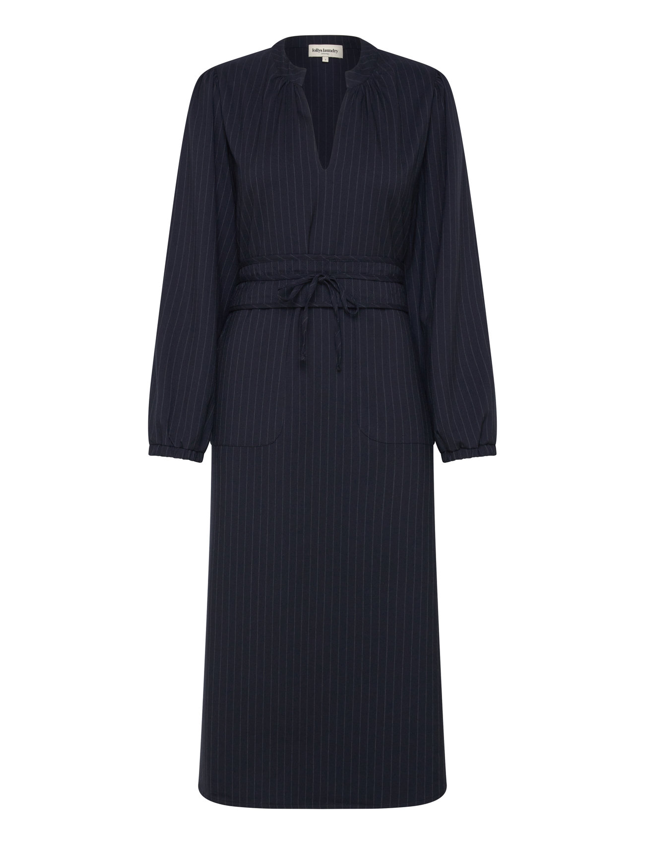 Parisll Midi Dress Ls Knælang Kjole Navy Lollys Laundry