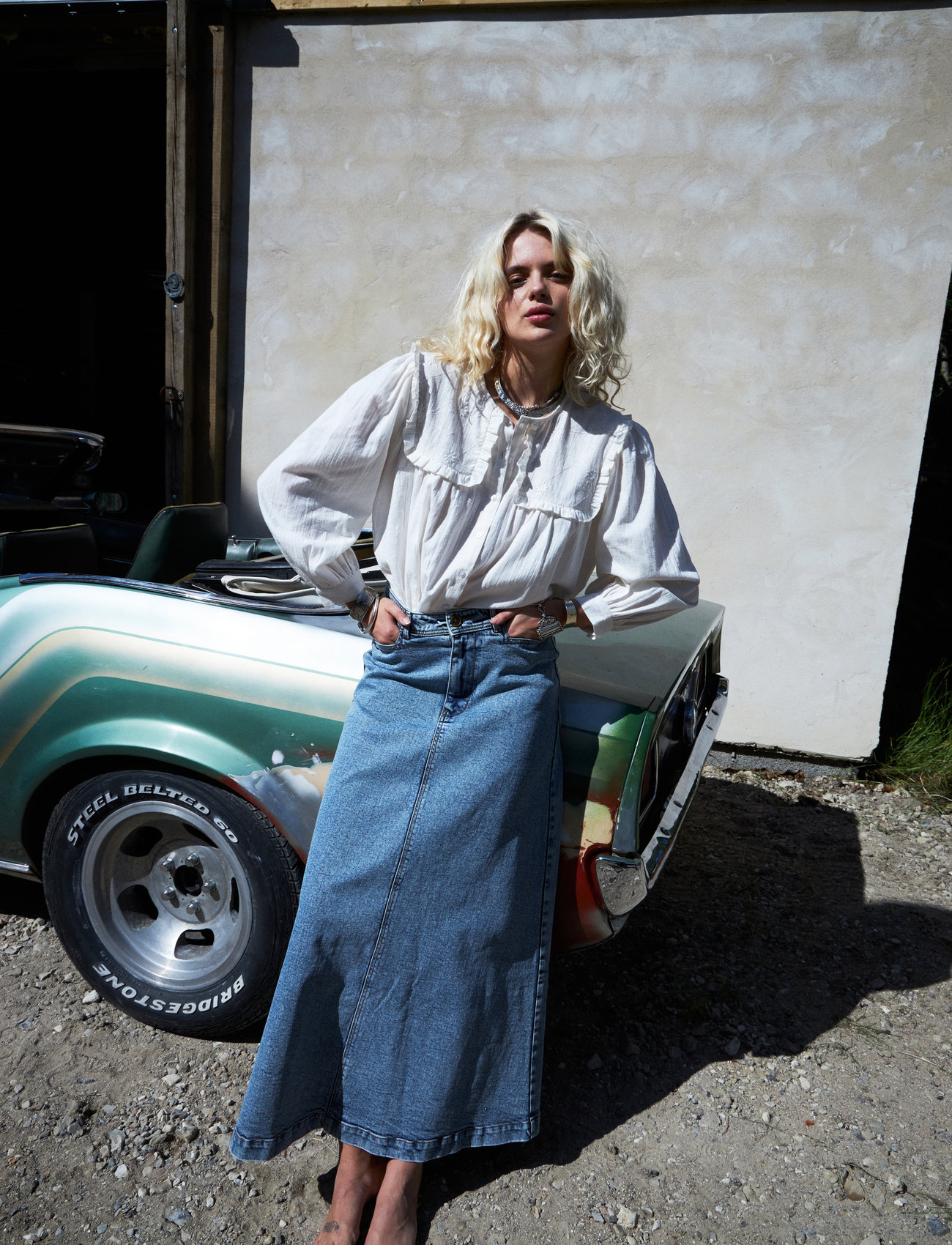 Lollys Laundry Dooblell Shirt Ls, M, Cream, Bluser > Langærmede, Dame