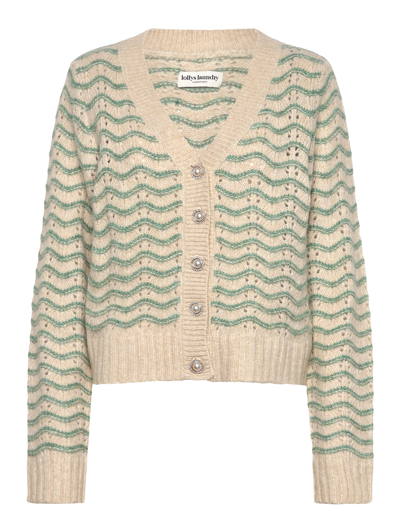 LOLLYS LAUNDRY Lanoll Cardigan Knit Ls Cream - L - Damen