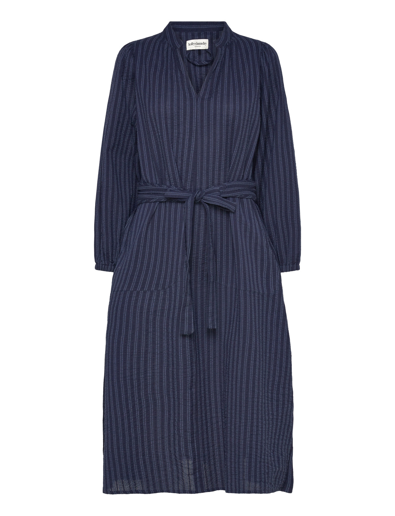 LOLLYS LAUNDRY Parisll Midi Kleid Ls Navy - XS - Damen