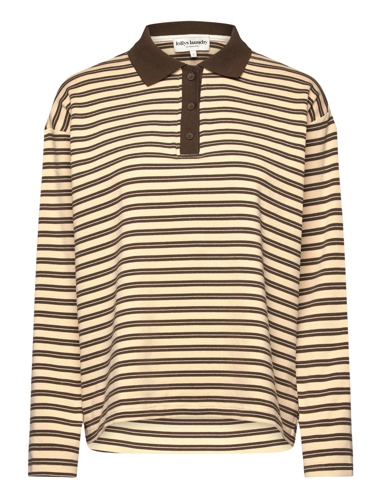 Lollys Laundry Mobyll Polo Ls, XL, Yellow, T-Shirts Og Toppe > Poloer, Dame