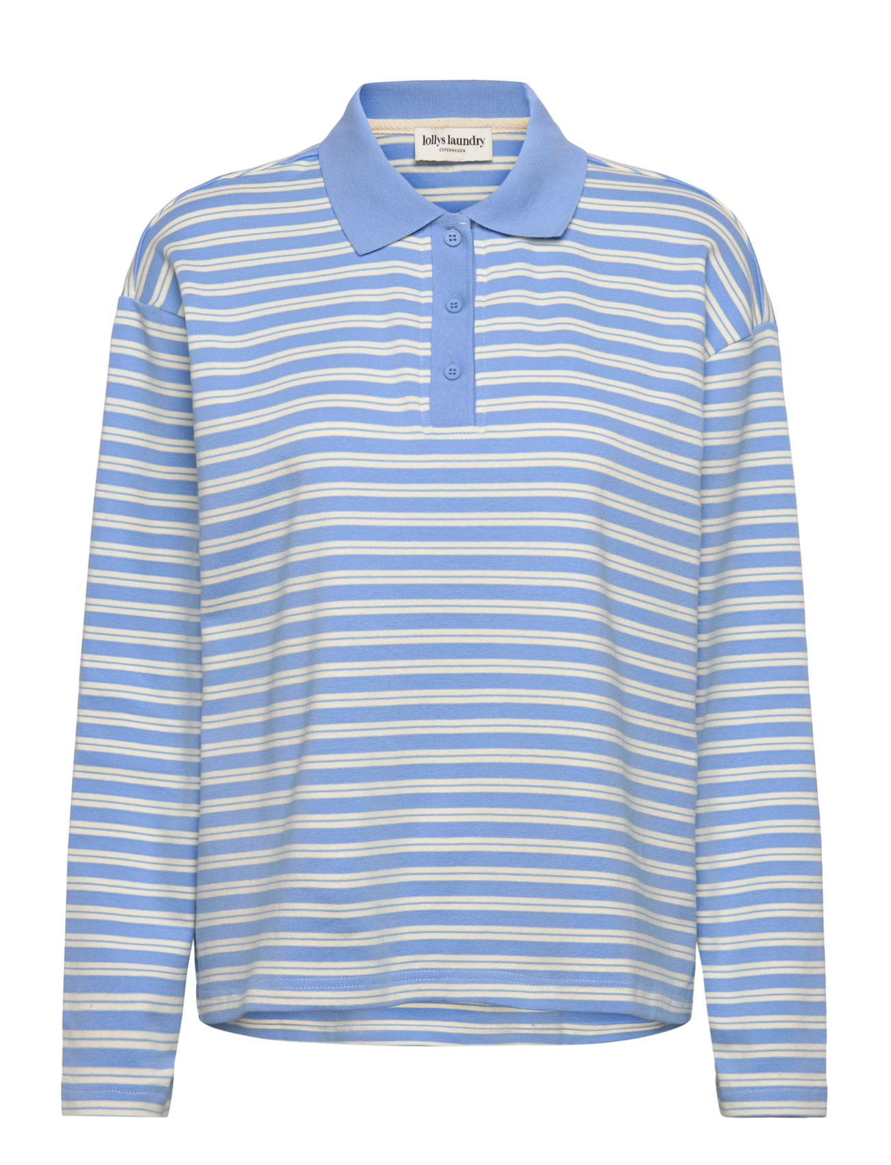 Lollys Laundry Mobyll Polo Ls, S, Blue, T-Shirts Og Toppe > Poloer, Dame