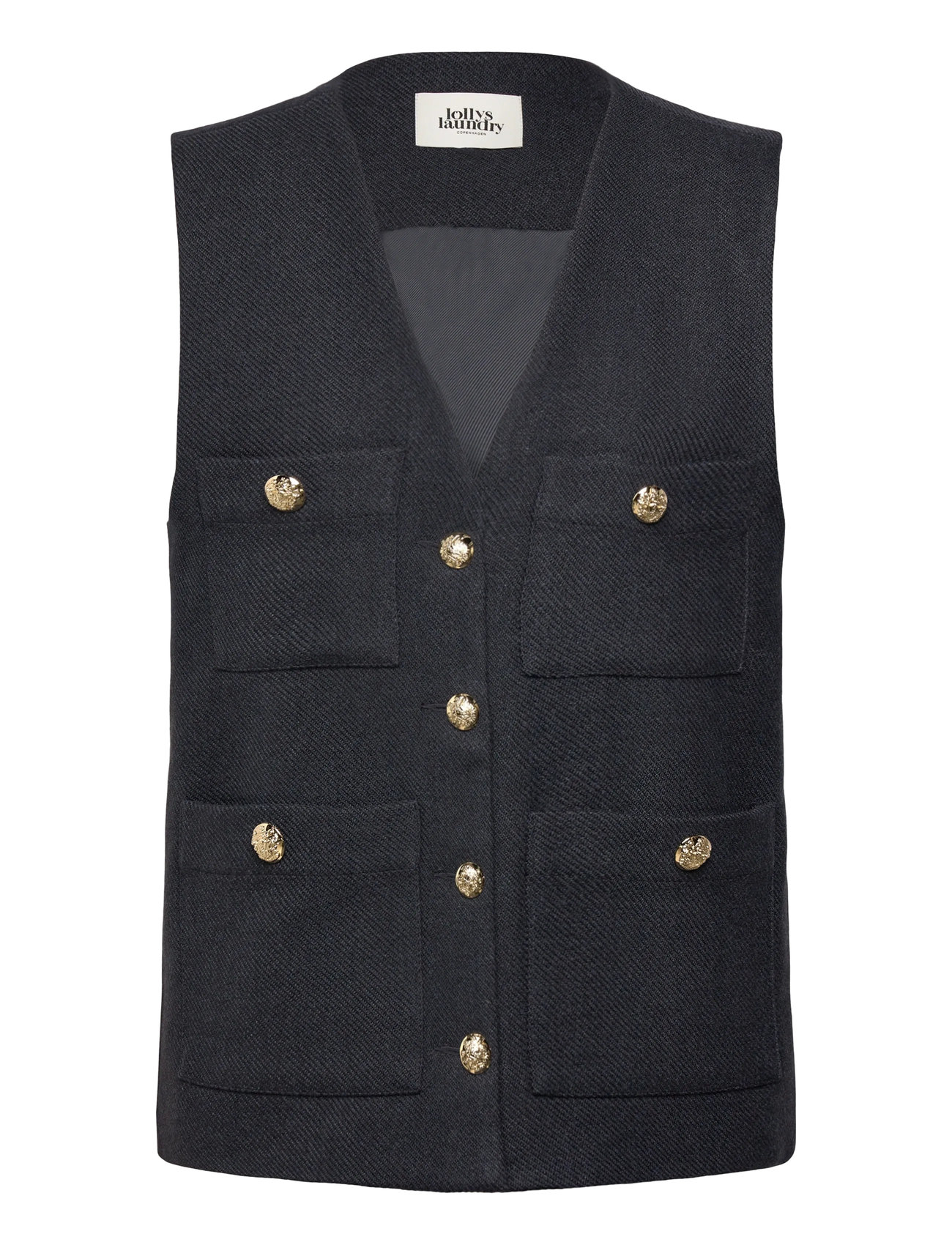 Lollys Laundry Edel Vest Ss, XL, Black, Veste > Strikkede Veste, Dame