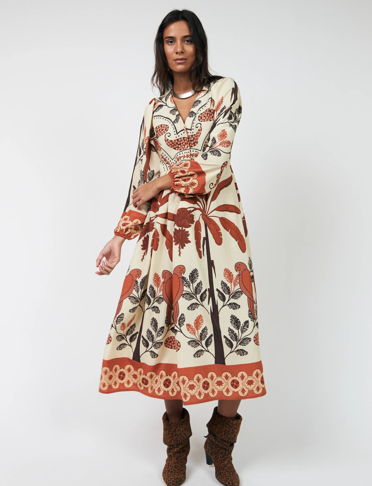 Lollys Laundry Saraill Dress 3/4, XS, Multi/patterned, Kjoler > Maxikjole, Dame