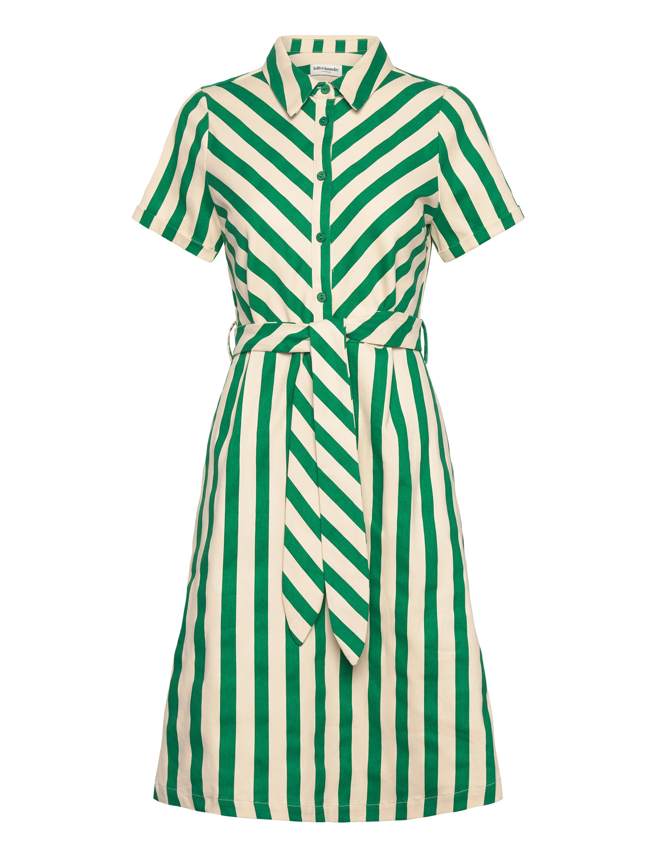 Lollys Laundry Tullell Midi Dress Ss, S, Green, Kjoler > Knælange Og Midi, Dame