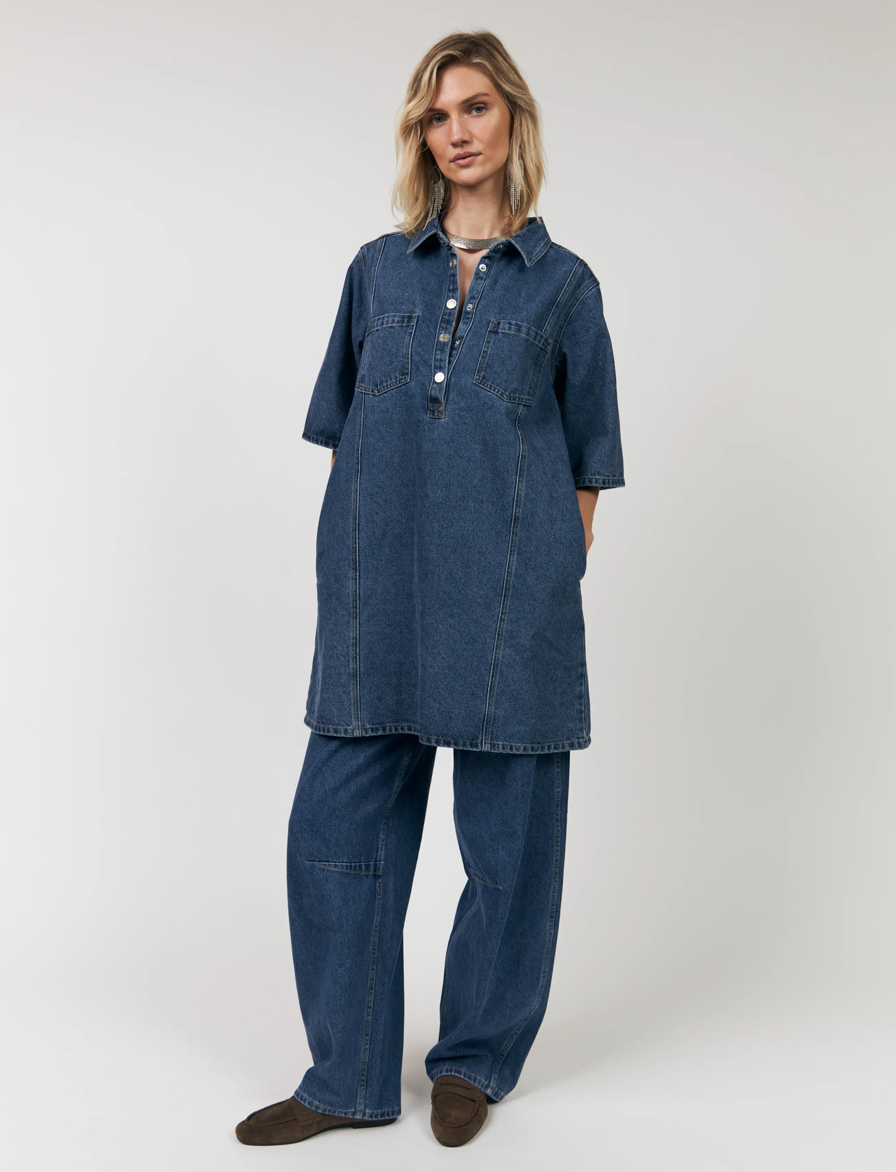 Lollys Laundry Molall Dress Ss, XL, Blue, Kjoler > Kort Kjole, Dame