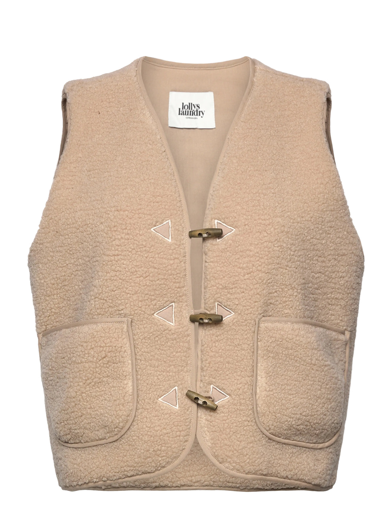 Lollys Laundry Hugoll Vest Sl, L, Beige, Veste > Vatterede Veste, Dame