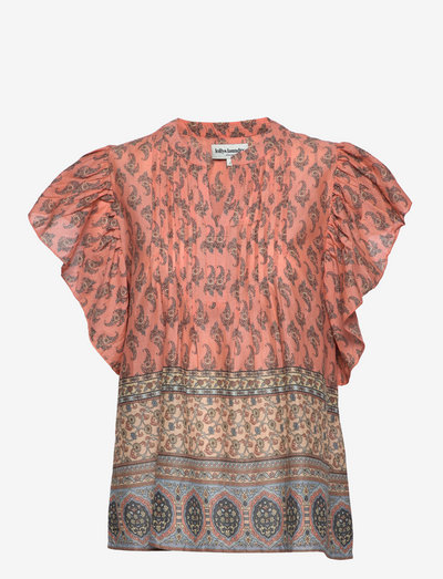 Isabel Top - short-sleeved blouses - coral
