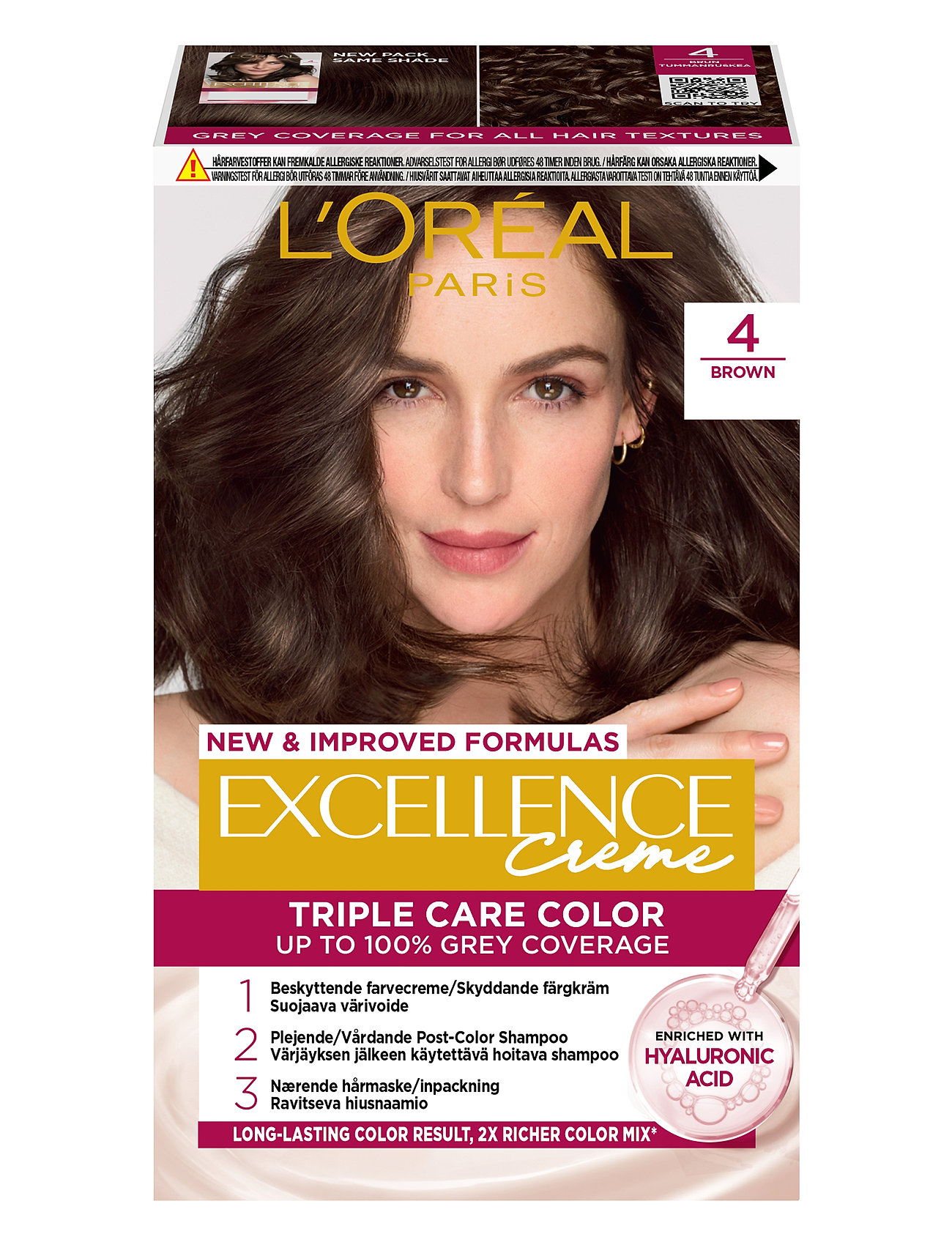 L'oréal Paris Excellence Color Cream Kit 4 Brown Beauty Women Hair Care Color Treatments Nude L'Oréal Paris