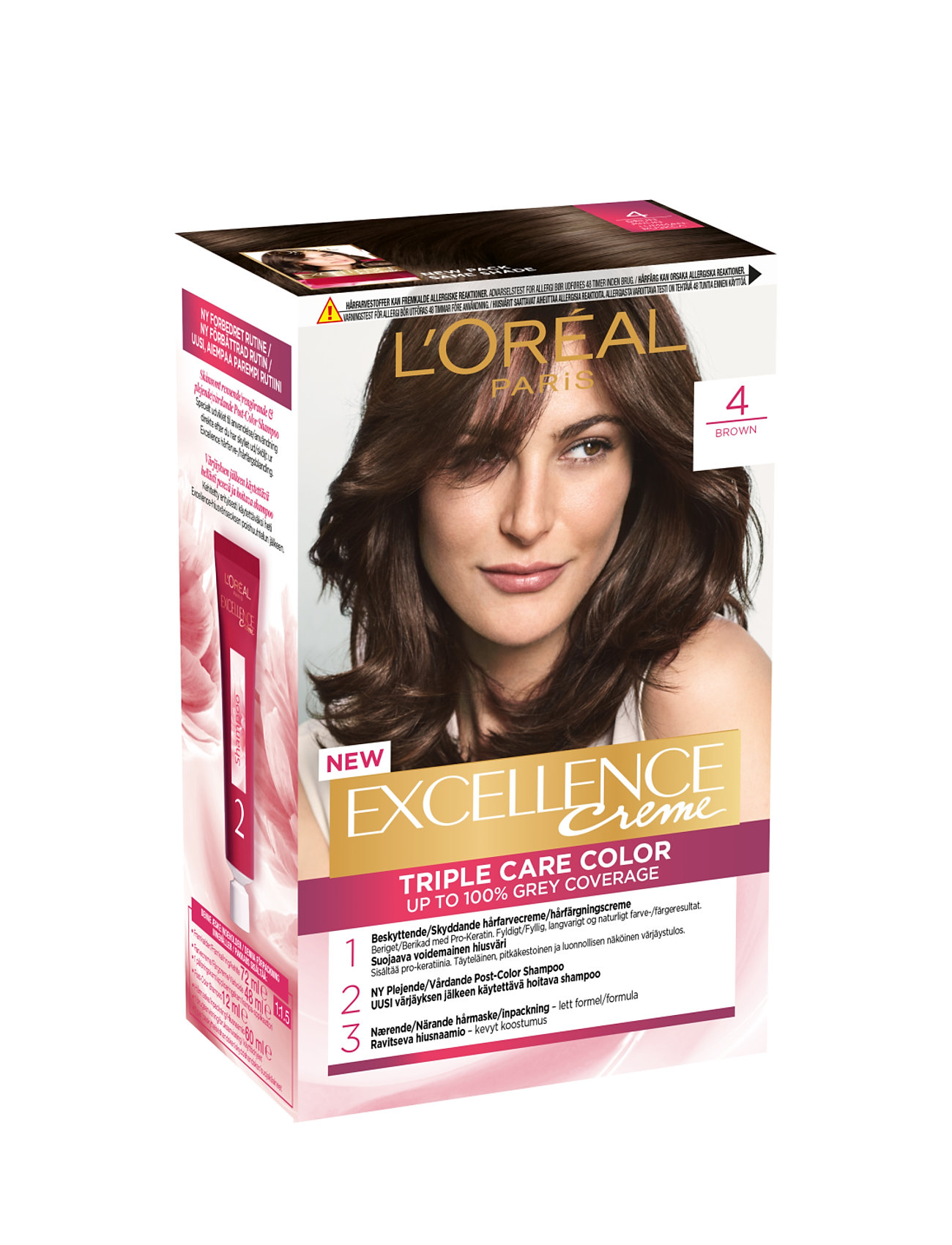 "L'Oréal Paris" "L'oréal Paris Excellence Color Cream Kit 4 Brown Beauty Women Hair Care Treatments Nude L'Oréal