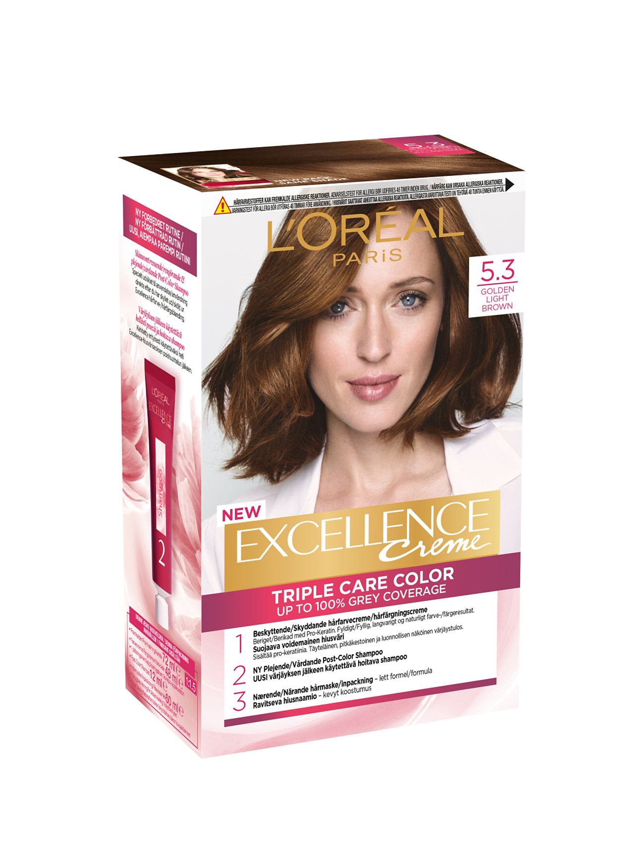 L'oréal Paris Excellence Color Cream Kit 5,3 Golden Light Brown Beauty Women Hair Care Color Treatments Nude L'Oréal Paris