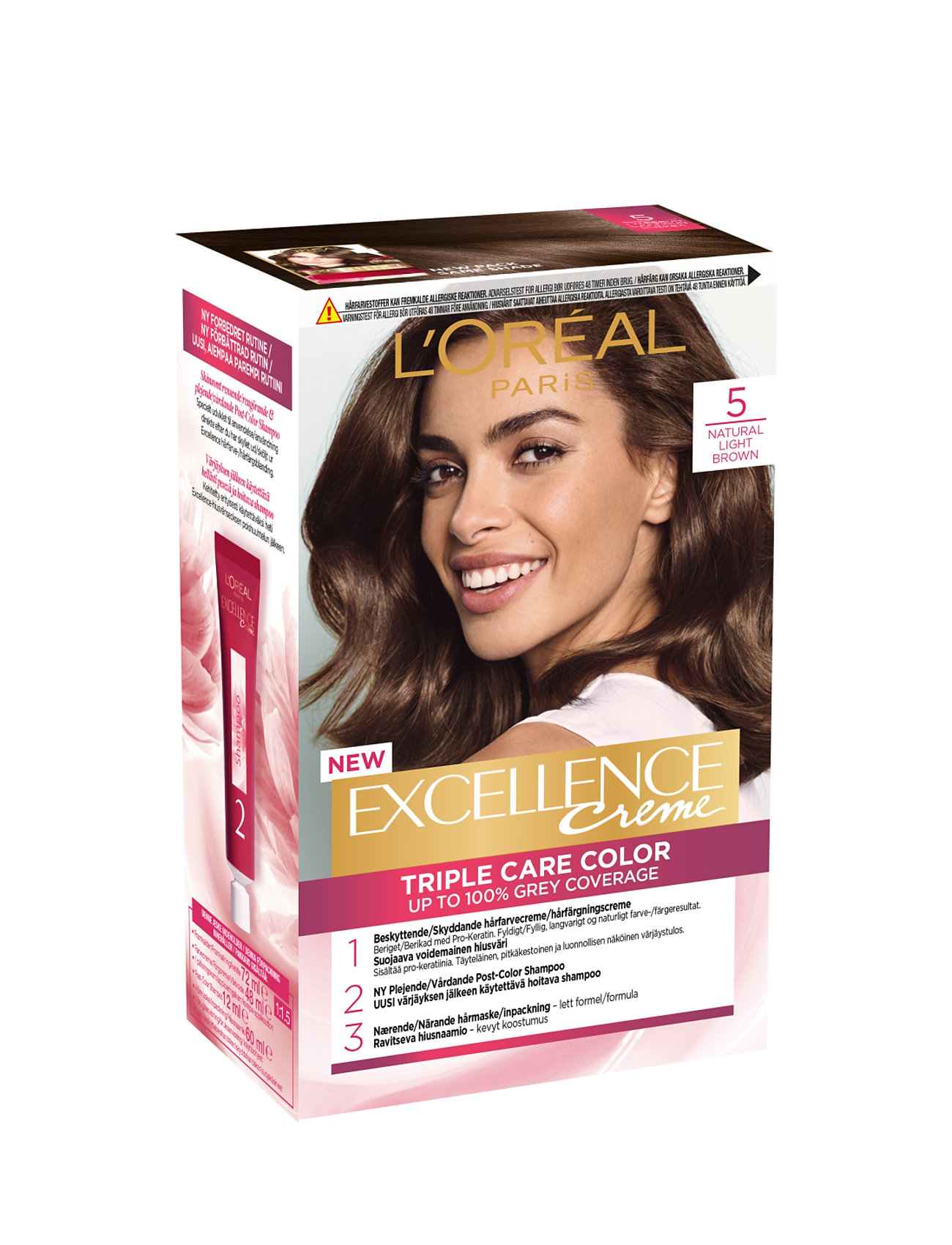 L'oréal Paris Excellence Color Cream Kit 5 Natural Light Brown Beauty Women Hair Care Color Treatments Nude L'Oréal Paris