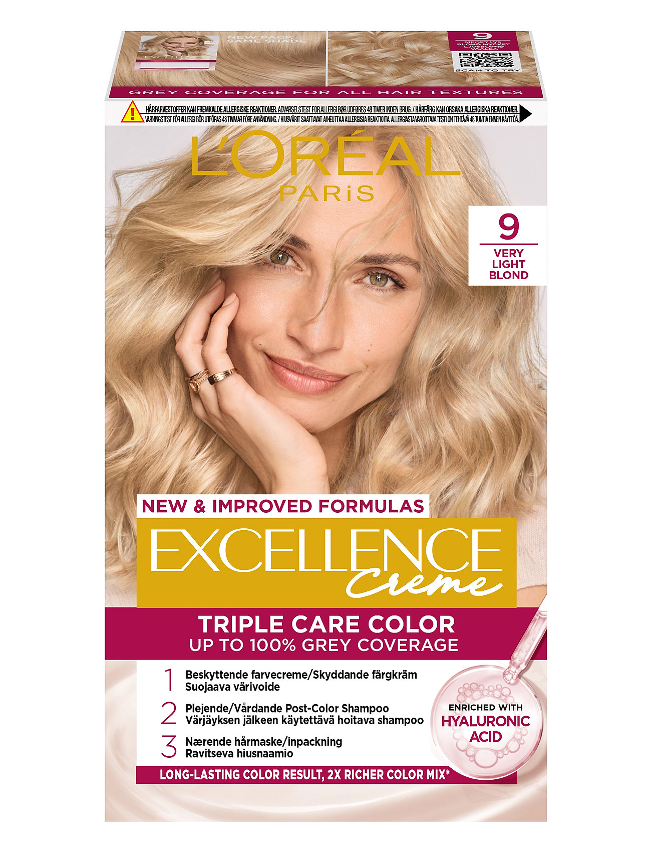 L'oréal Paris Excellence Color Cream Kit 9 Very Light Blonde Beauty Women Hair Care Color Treatments Nude L'Oréal Paris