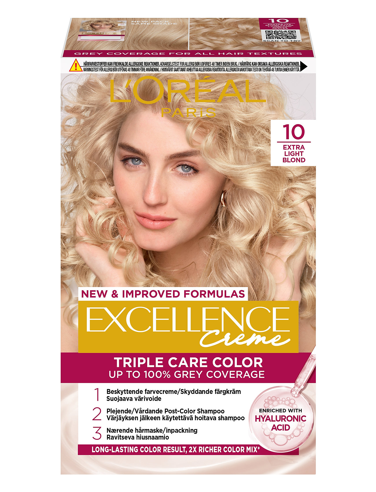 L'oréal Paris Excellence Color Cream Kit 10 Extra Light Blonde Beauty Women Hair Care Color Treatments Nude L'Oréal Paris