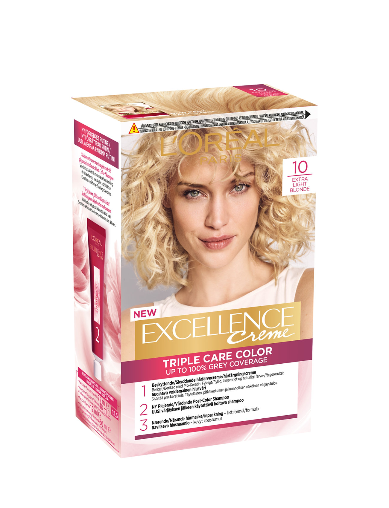 "L'Oréal Paris" "L'oréal Paris Excellence Color Cream Kit 10 Extra Light Blonde Beauty Women Hair Care Treatments Nude L'Oréal