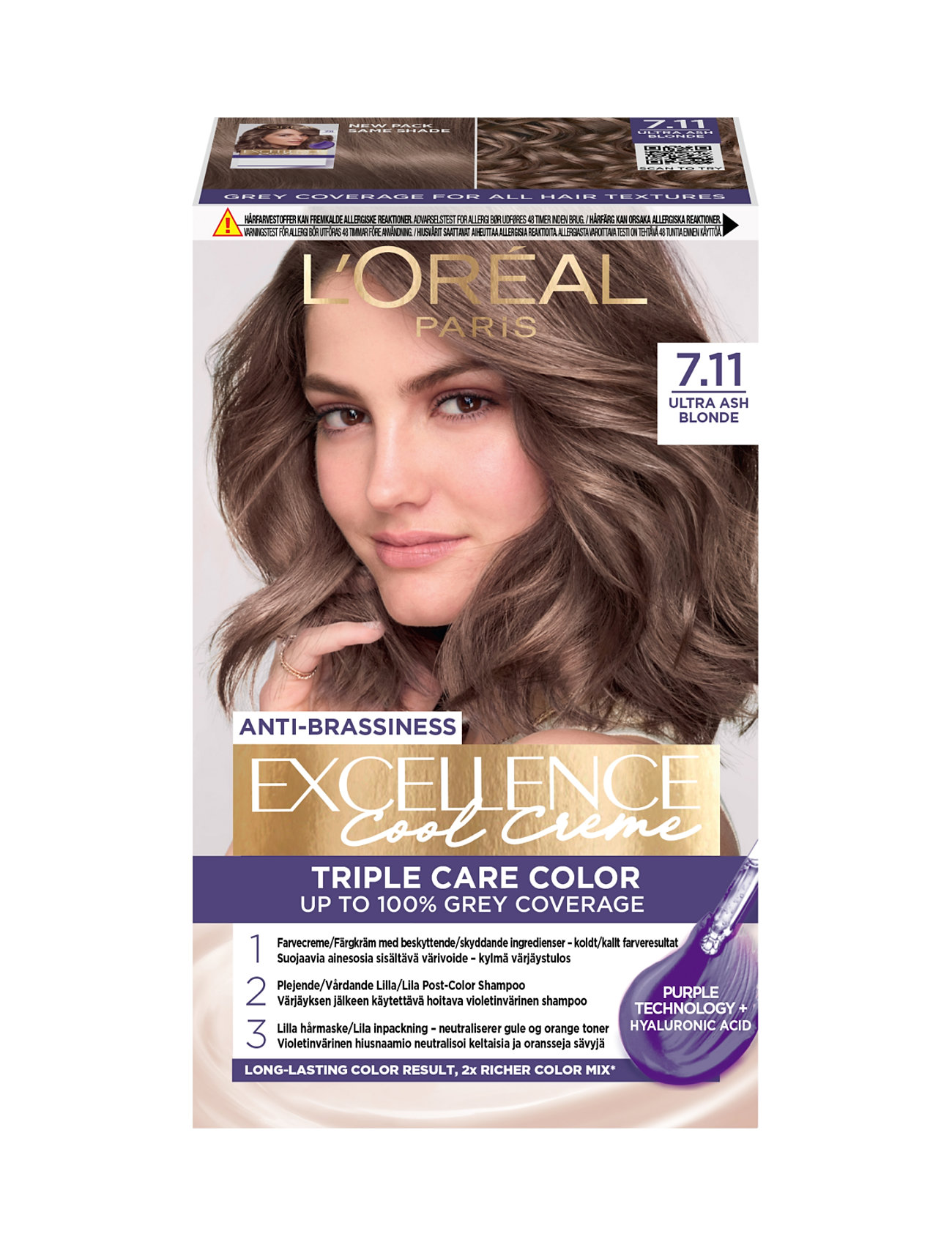 L'oréal Paris, Excellence Cool Crème, Permanent Hair Color, Up To 100% Grey Coverage Beauty Women Hair Care Color Treatments Nude L'Oréal Paris