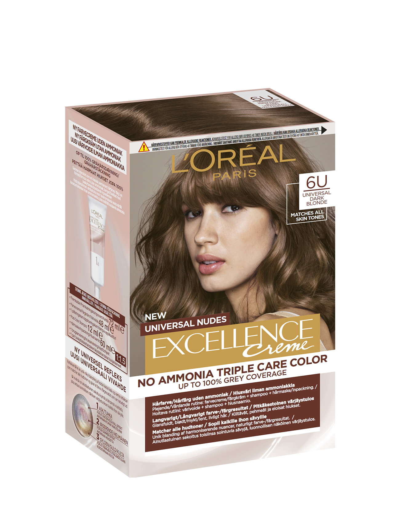 L'oréal Paris Excellence Universal Nudes 6U Universal Dark Blonde Beauty Women Hair Care Color Treatments Nude L'Oréal Paris