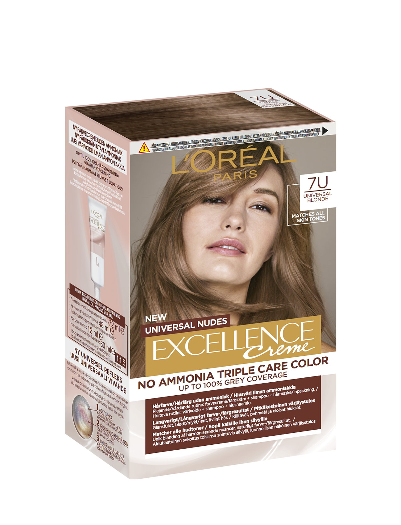 "L'Oréal Paris" "L'oréal Paris Excellence Universal Nudes 7U Blonde Beauty Women Hair Care Color Treatments Multi/patterned L'Oréal