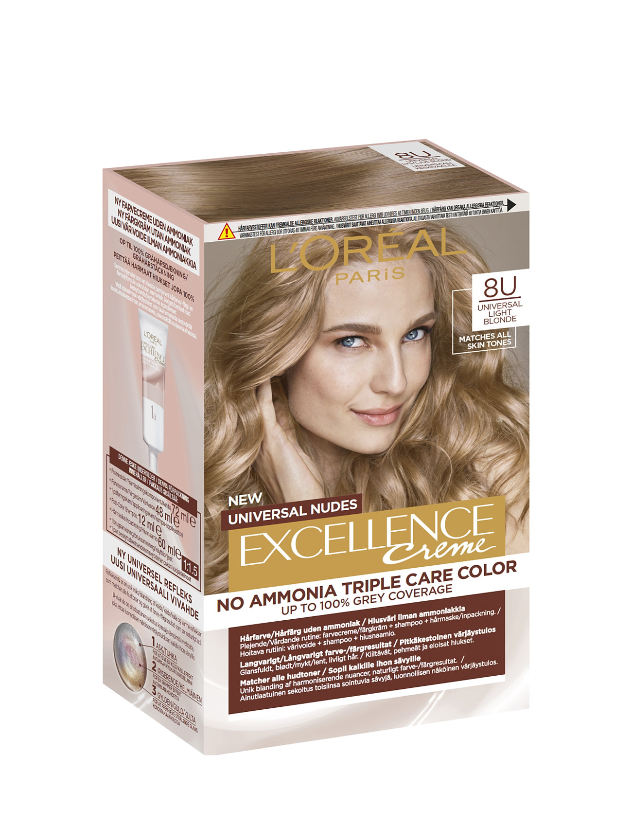 "L'Oréal Paris" "L'oréal Paris Excellence Universal Nudes 8U Light Blonde Beauty Women Hair Care Color Treatments Nude L'Oréal