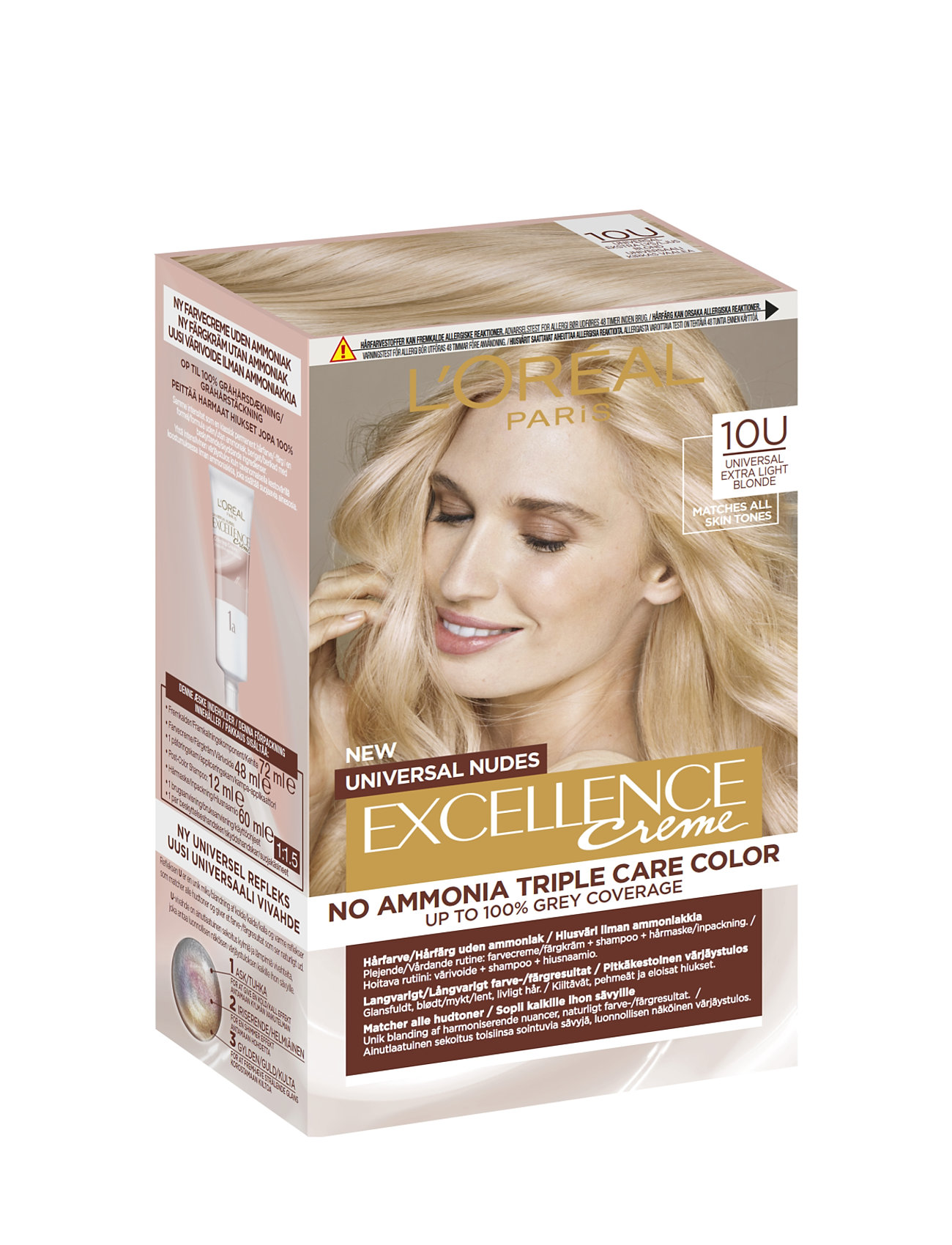 "L'Oréal Paris" "L'oréal Paris Excellence Universal Nudes 10U Lightest Blonde Beauty Women Hair Care Color Treatments Nude L'Oréal