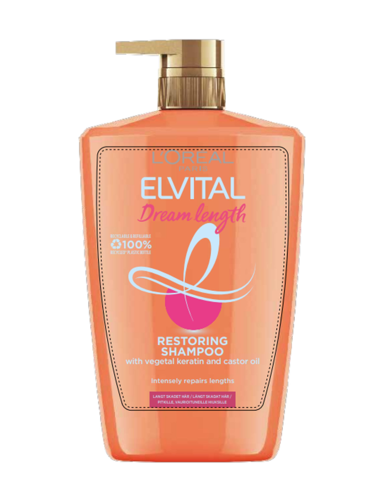 L'oréal Paris Elvital Dream Length Shampoo 1000 Ml Shampoo Nude L'Oréal Paris