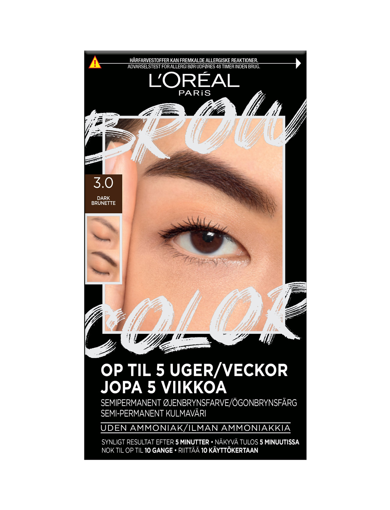 L'Oréal Paris L'oréal Paris, Brow Color, Semi-Permanent Eyebrow Color, 3.0 Dark Brunette, 30Ml Brun