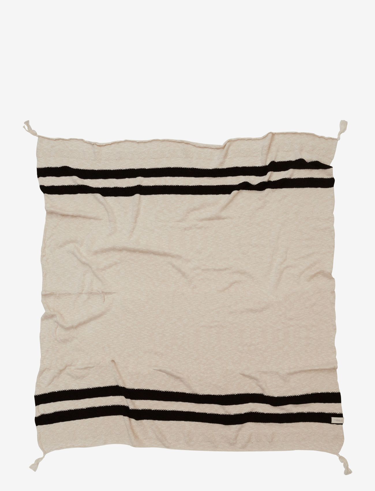 Lorena Canals - Knitted blanket Stripes Natural-Black - blankets - beige - 1