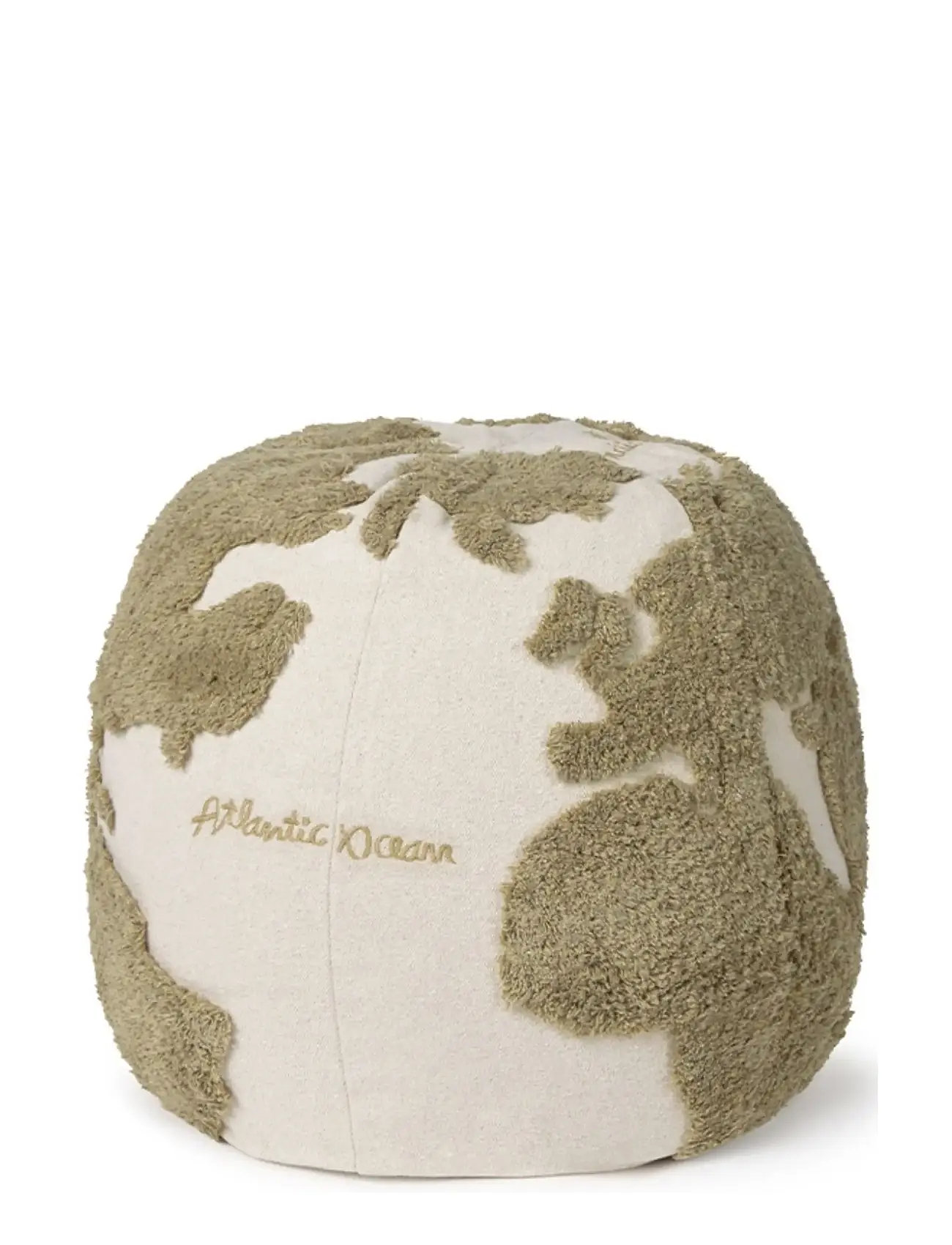 Lorena Canals Pouf World Map Rugcycled, 45X 50 cm, Khaki green, Møbler > Puffer, Børn
