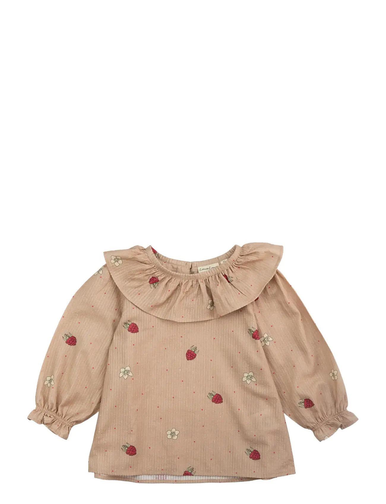 LouieLouie Elinor Ruffle Blouse - Seersucker, 110, Pink, Overdele > Bluser & Tunikaer, Børn
