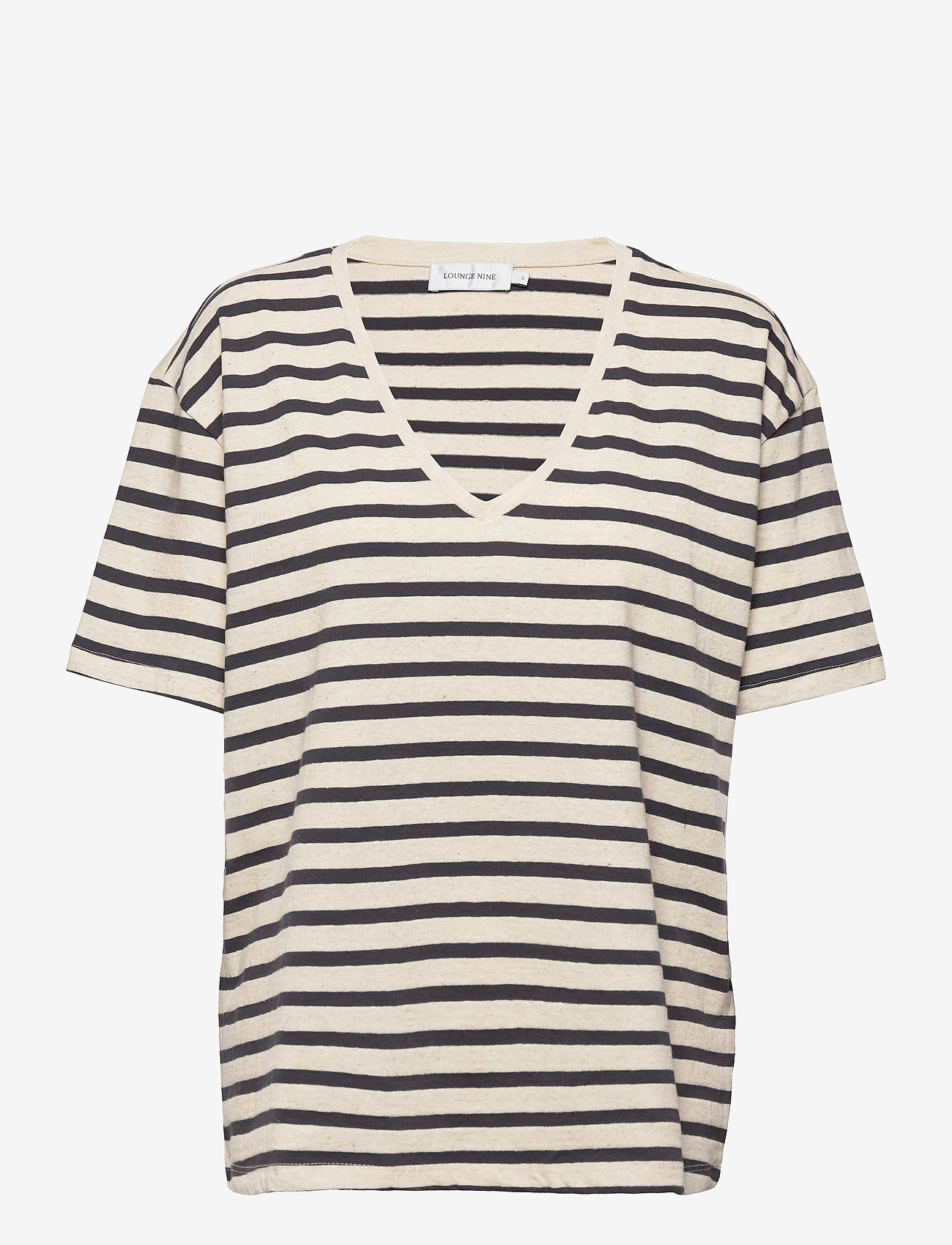 Lounge Nine - LNKya T-shirt - t-shirt & tops - navy oat stripe - 1