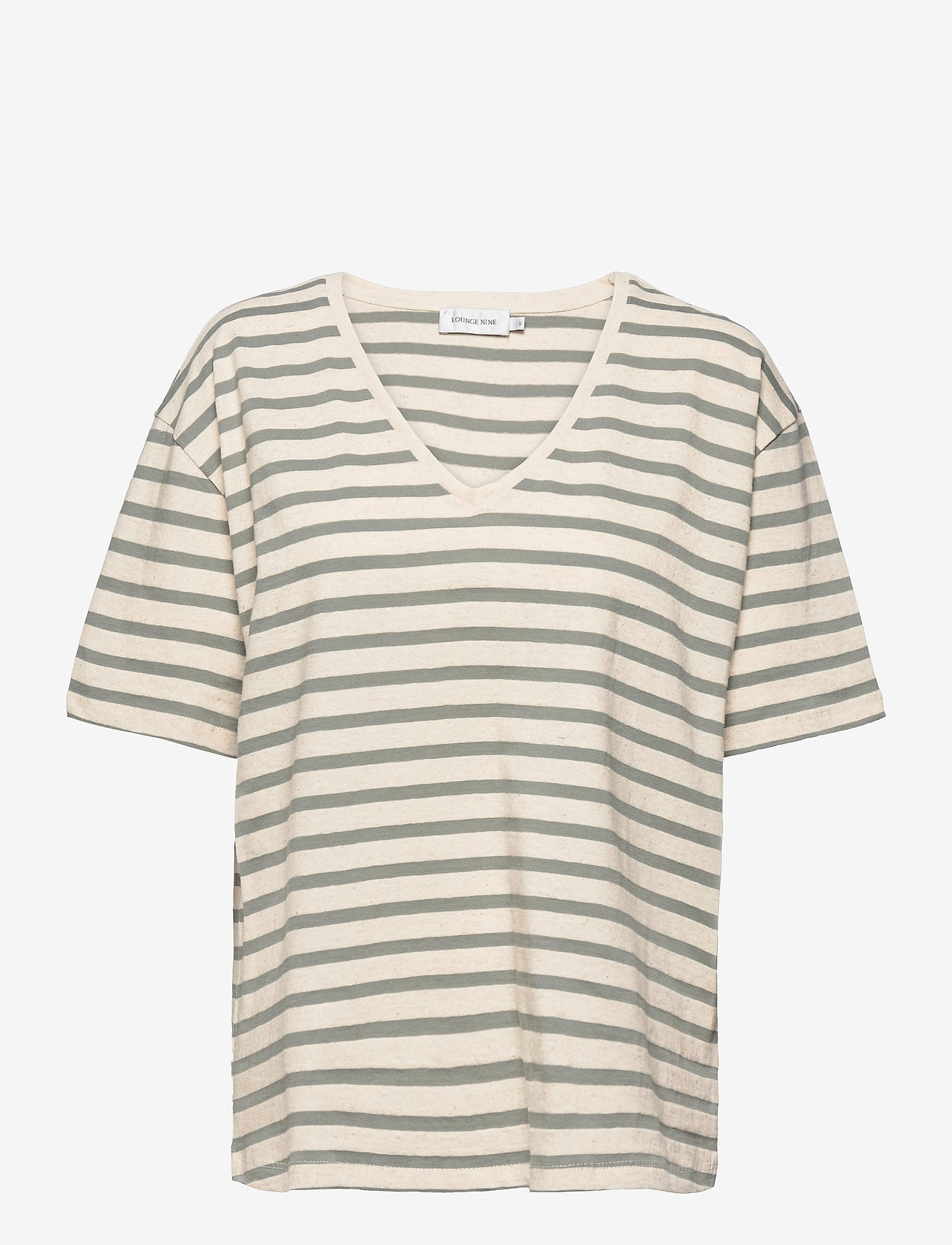 Lounge Nine - LNKya T-shirt - t-shirt & tops - striped sedona sage - 1