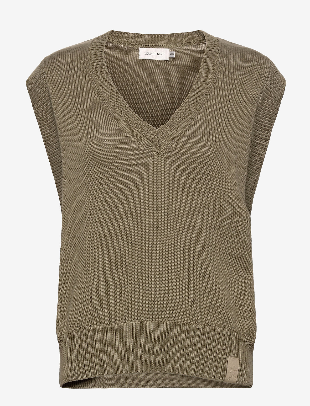 Lounge Nine - LNEvnia Knit Slipover - knitted vests - vetiver melange - 0