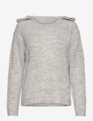 Lounge Nine - LNBaya Hooded Knit Pullover - jumpers - light grey melange - 0