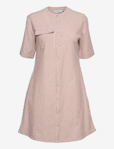 LNFlye Dress - shirt dresses - pecan brown stripe