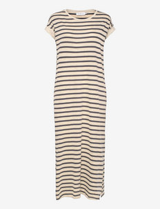LNKya Long Dress - summer dresses - navy oat stripe