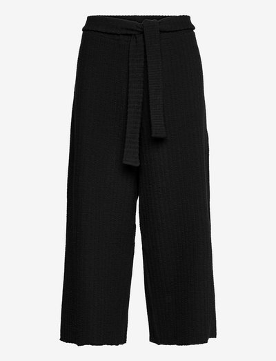 KylieLN Culotte - wide leg trousers - pitch black
