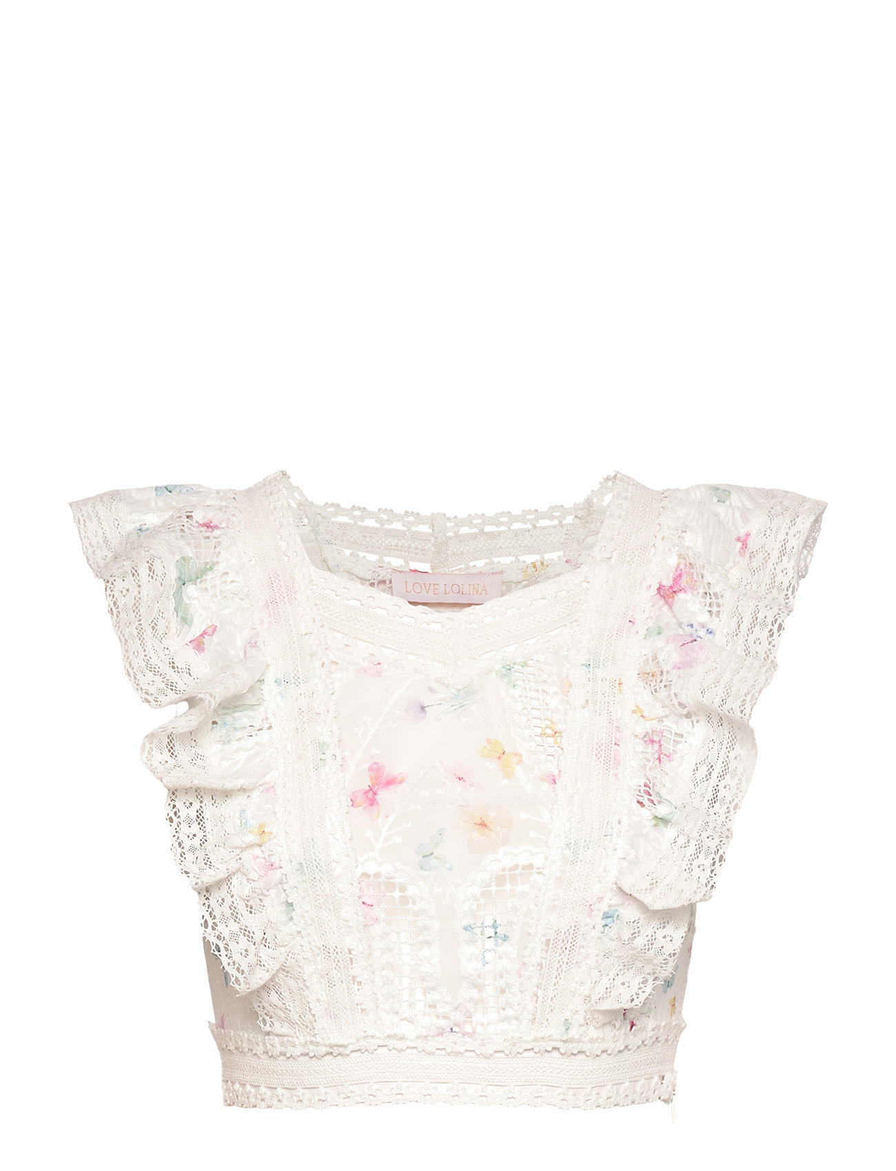 Love Lolina Melissa Top, M, White, Crop Overdele > Crop Overdele Uden Ærmer, Dame