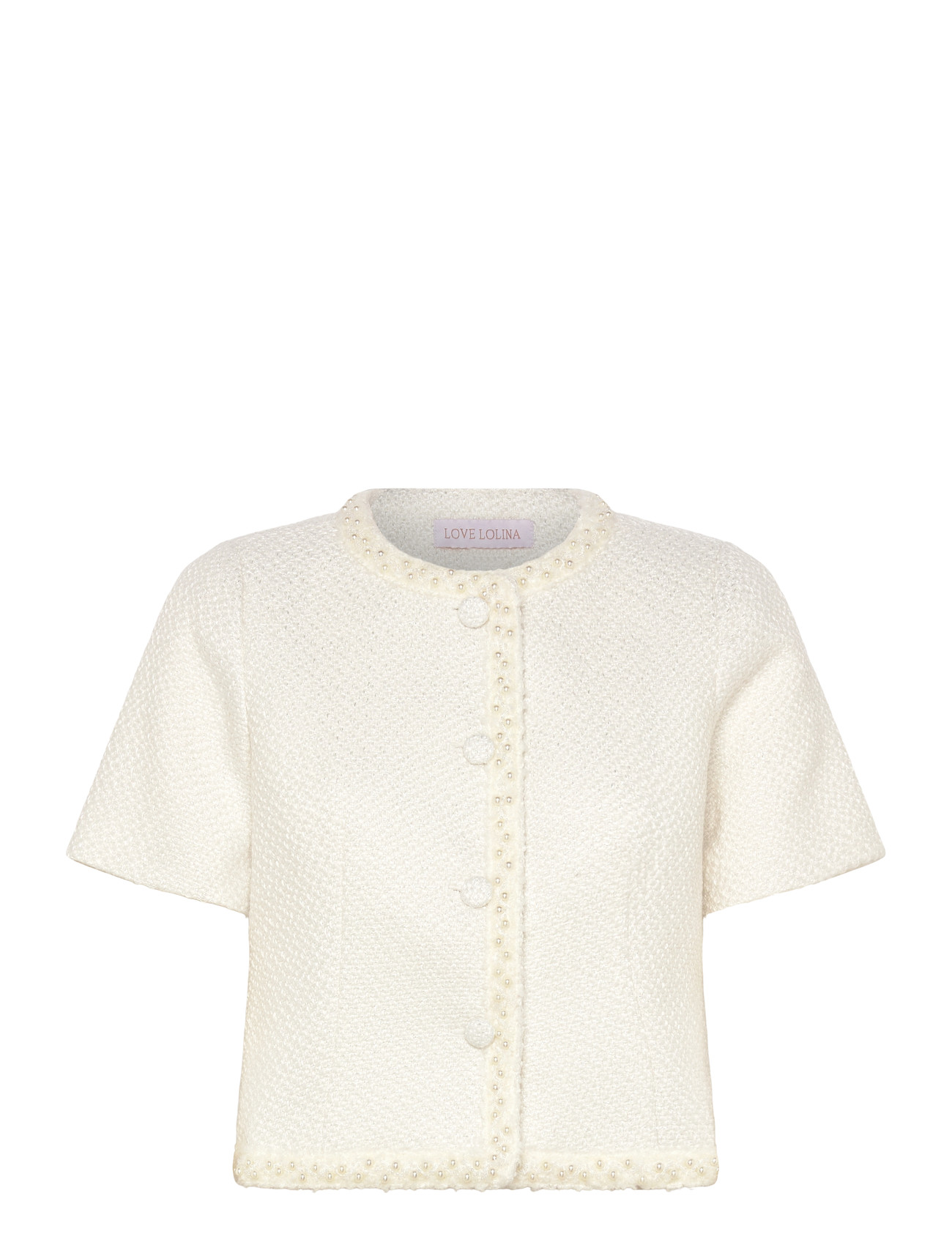 Love Lolina Abeline Top, S, White, Strik > Cardigans, Dame