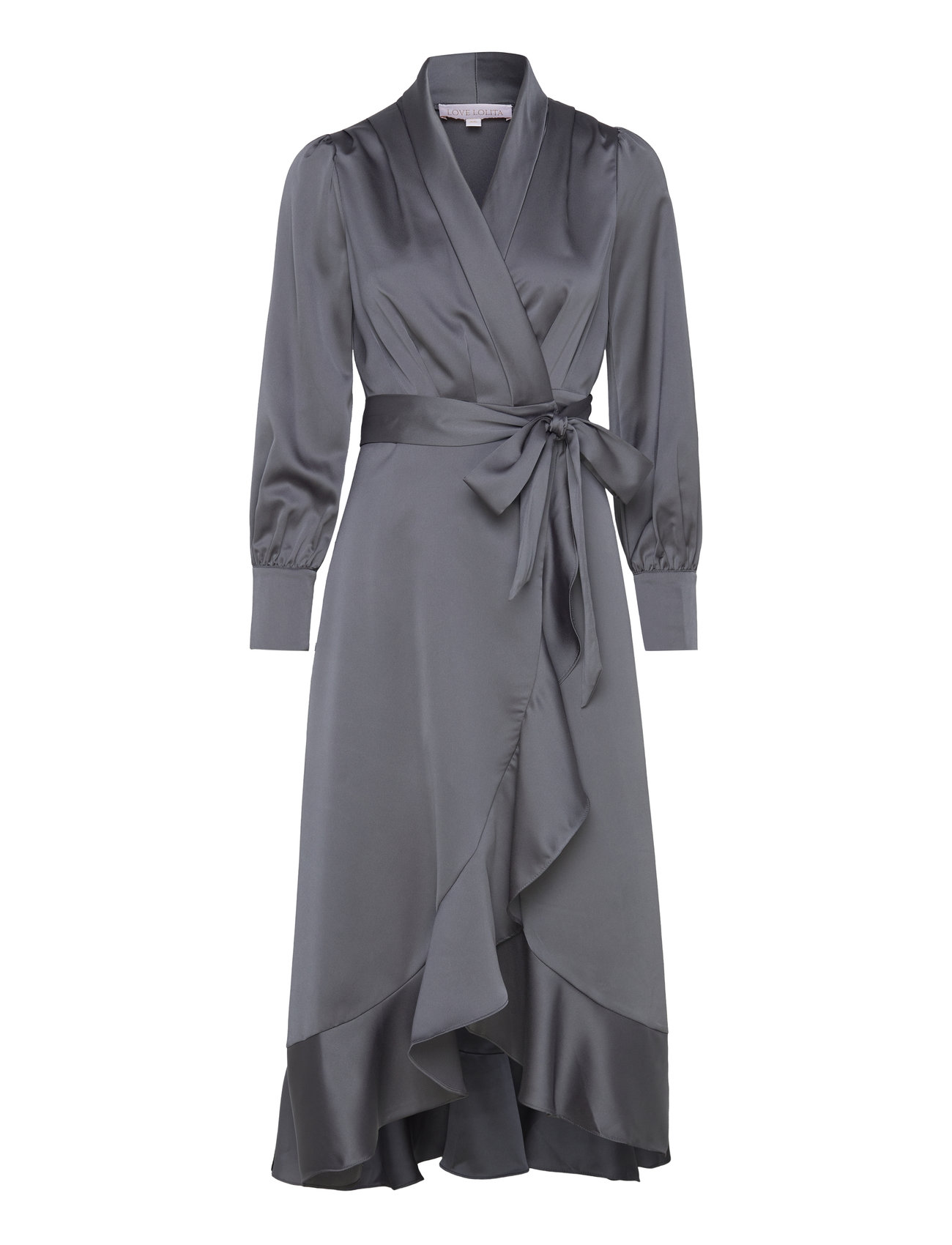Iza Midi Dress Knelang Kjole Grey Love Lolina