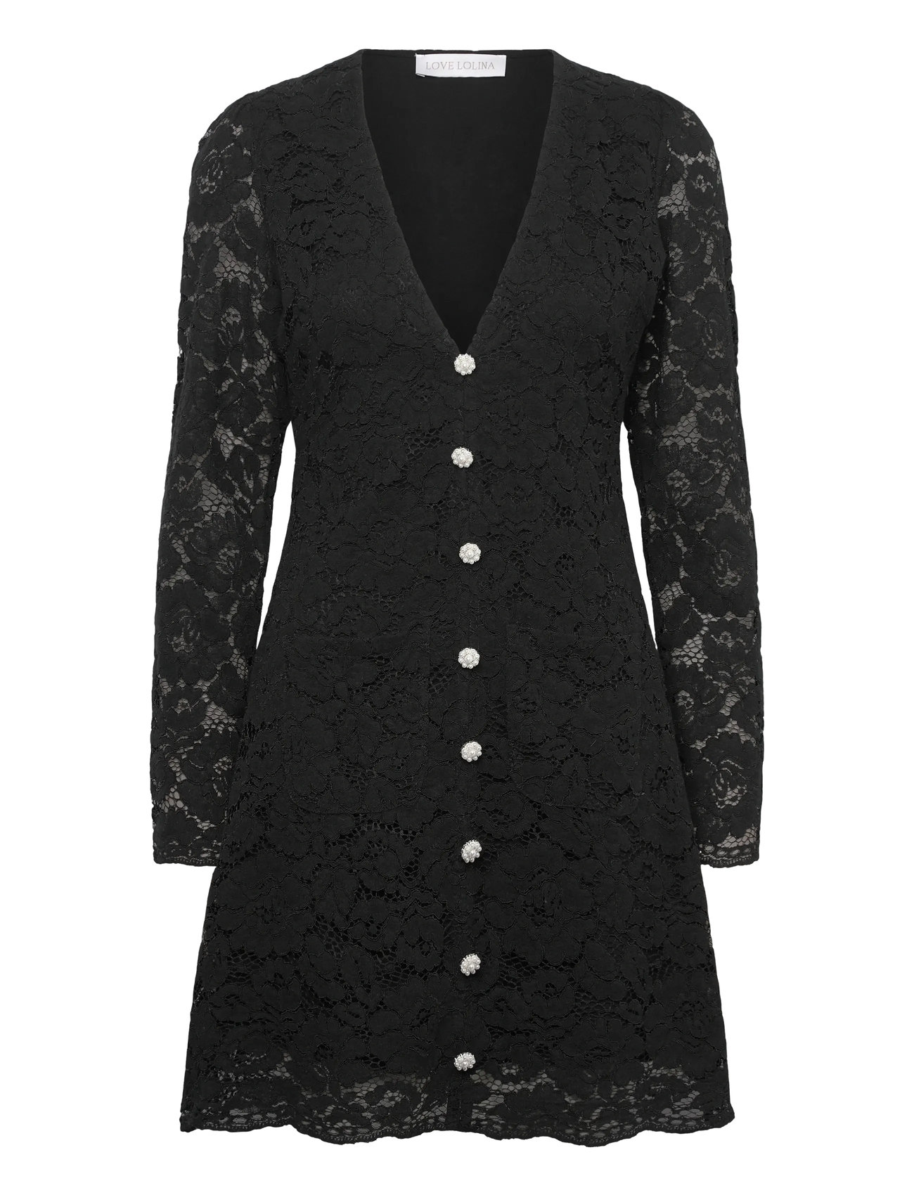 LOVE LOLINA Riley Mini Kleid Schwarz - L - Damen