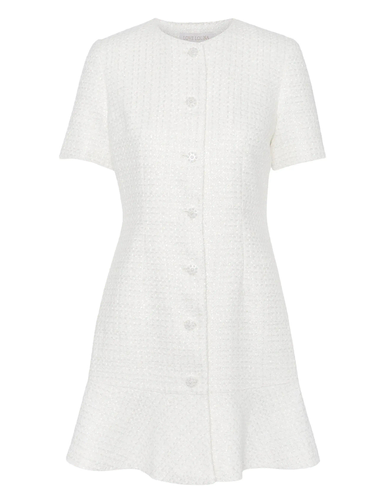 Love Lolina Tilly Mini Dress, XL, White, Kjoler > Kort Kjole, Dame