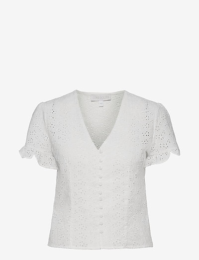 white short sleeved blouses