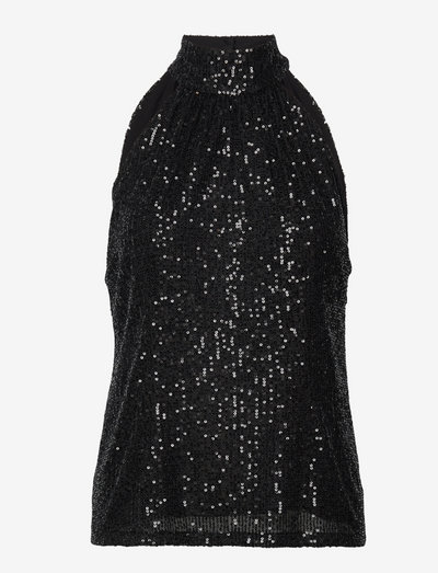 Lupita top - ermeløse bluser - black sequins