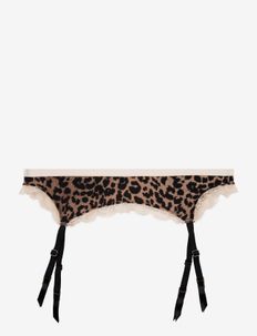 Suspender belt - stay-ups - leopard