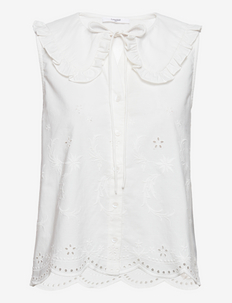 Erica Top - sleeveless blouses - white