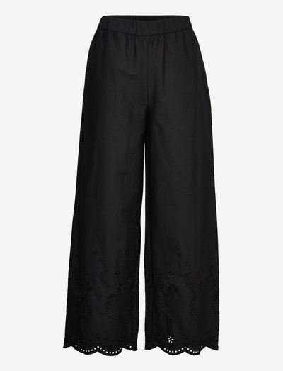 Essie Pants - bukser med brede ben - black